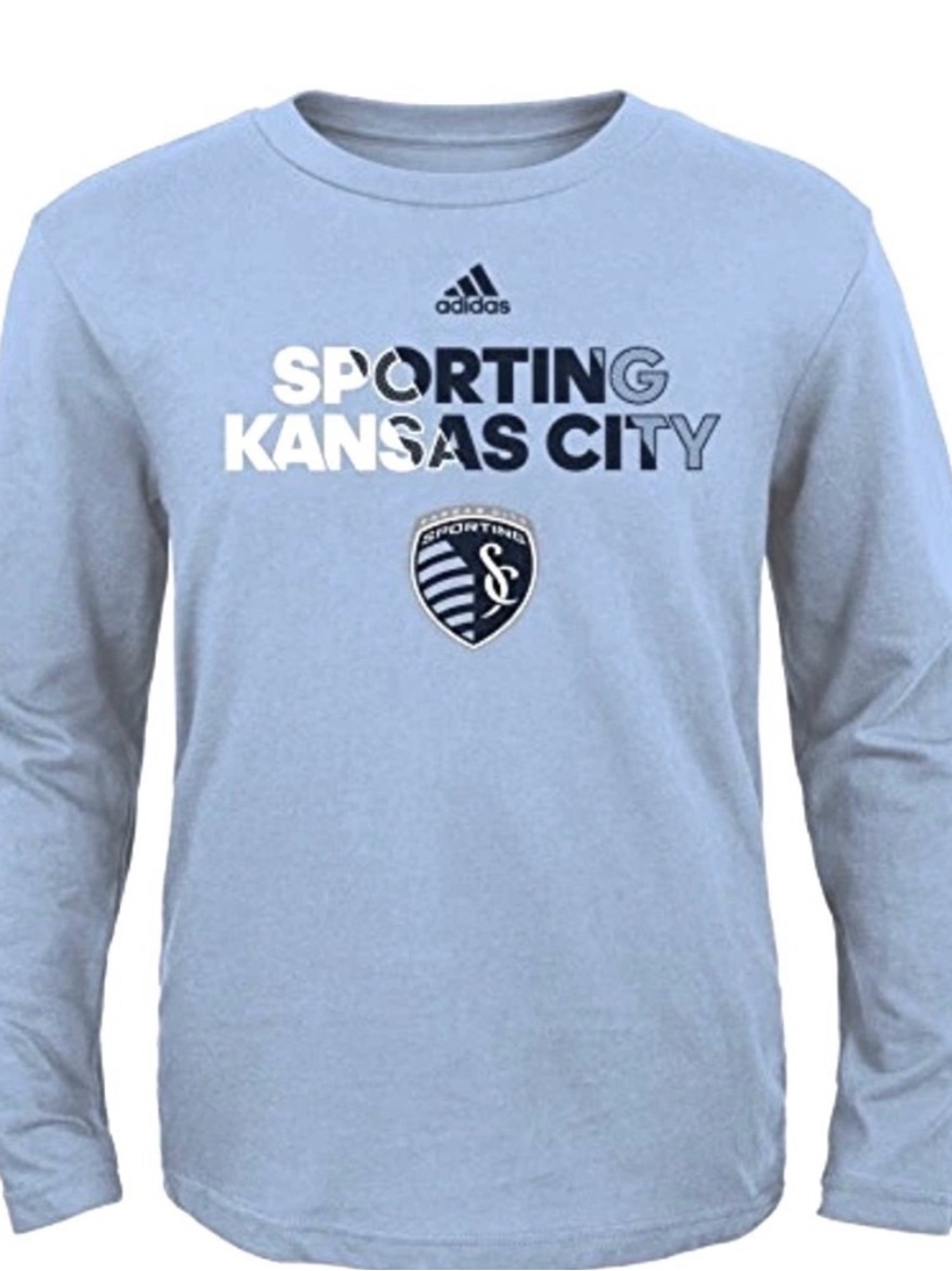 NWT [Adidas] Sporting Kansas City MLS Light Blue Long Sleeve Shirt Youth L (7) - Picture 2 of 9